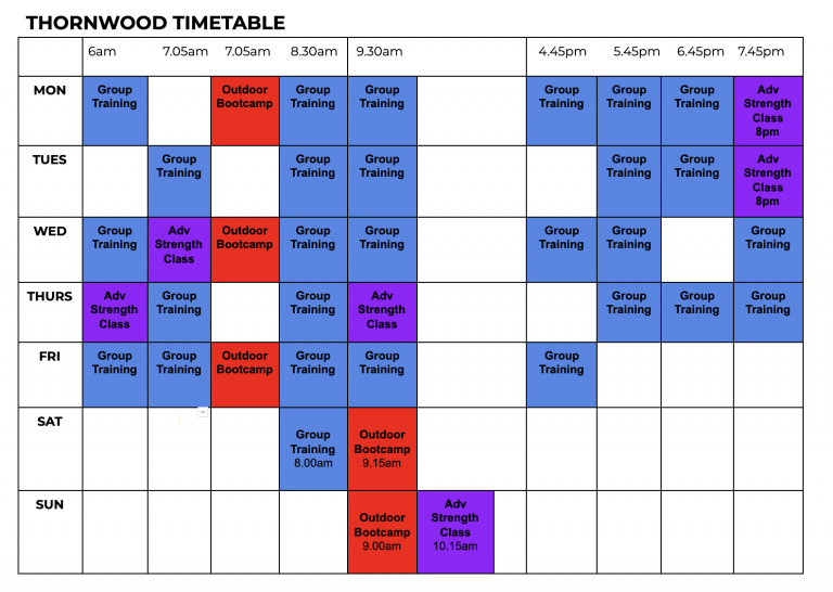 Thornwood timetable