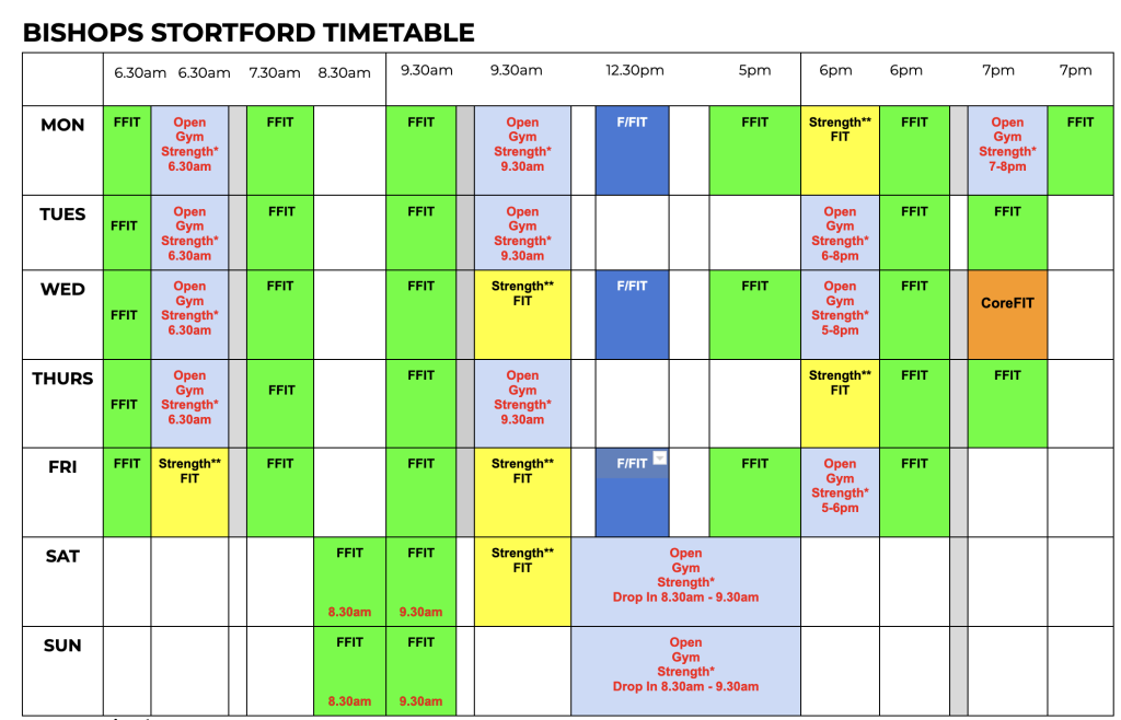 AbFabFit Club - Class Timetable - Bishops StortfordAbFabFit Club - Class Timetable - Bishops Stortford