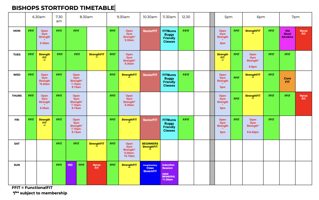 AbFabFit Club - Class Timetable - Bishops StortfordAbFabFit Club - Class Timetable - Bishops Stortford