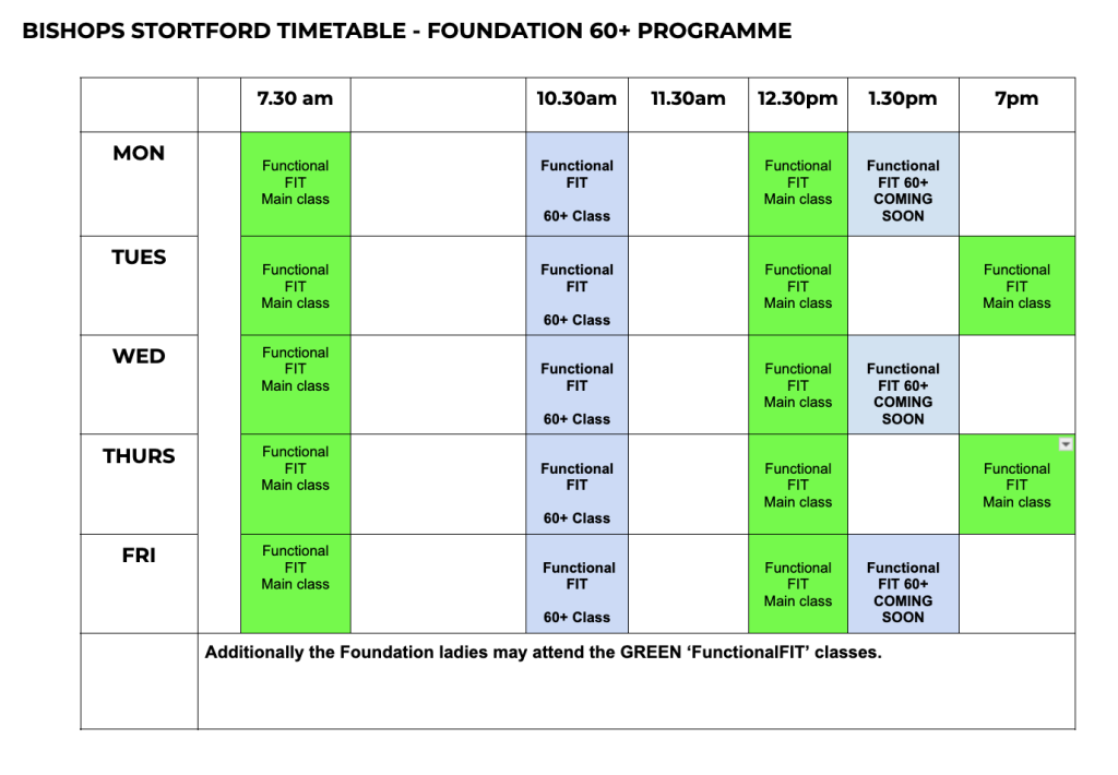 AbFabFit Club - Class Timetable - Bishops Stortford AbFabFit Club - Class Timetable - Bishops Stortford