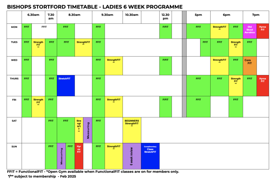 AbFabFit Club - Class Timetable - Bishops Stortford AbFabFit Club - Class Timetable - Bishops Stortford